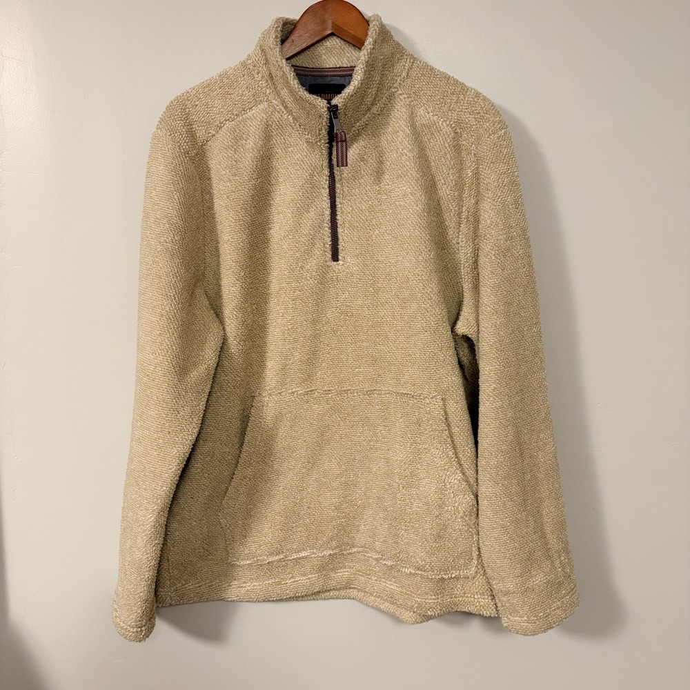 Redmond Clothing Outfitters Size Large Beige Quarter Zip Fleece Pullover
